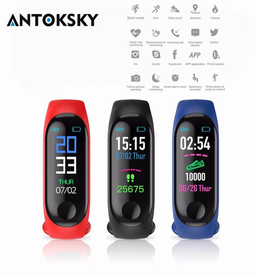 

M3 Plus Smart Bracelet Heart Rate Blood Pressure Health Waterproof Smart Watch M3 Pro Bluetooth Watch Wristband Fitness Tracker
