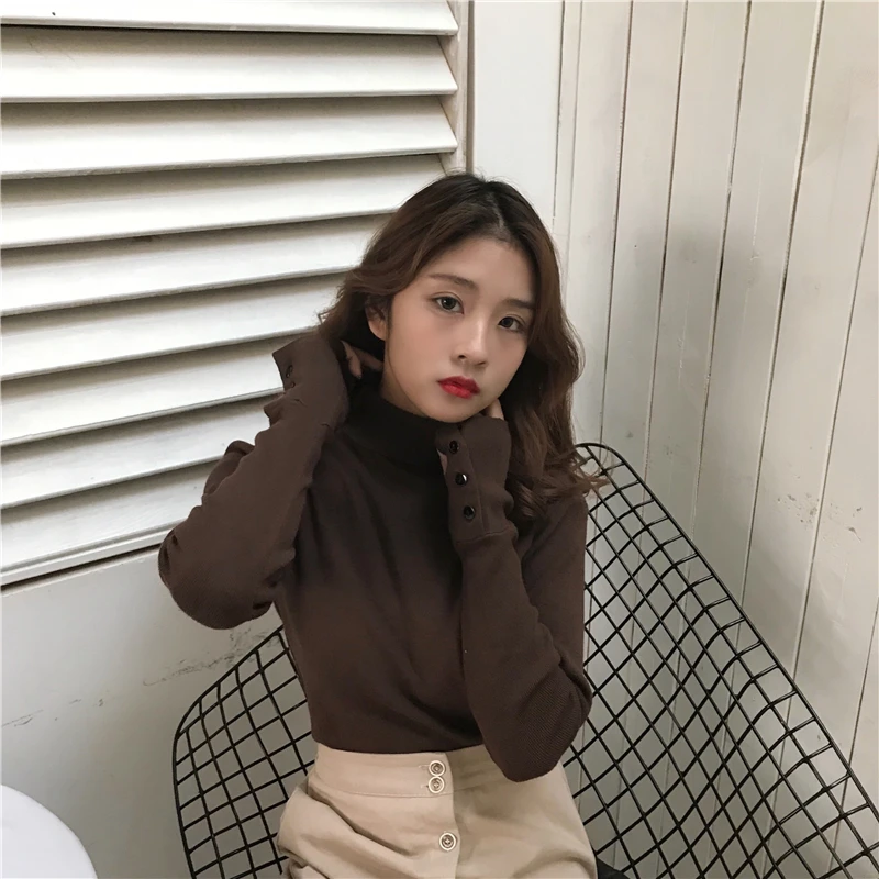 sweaters fashion 2018 women fall winter vintage korean long sleeve Basic tops jumpers cotton clothes knitting shirt pull femme | Женская