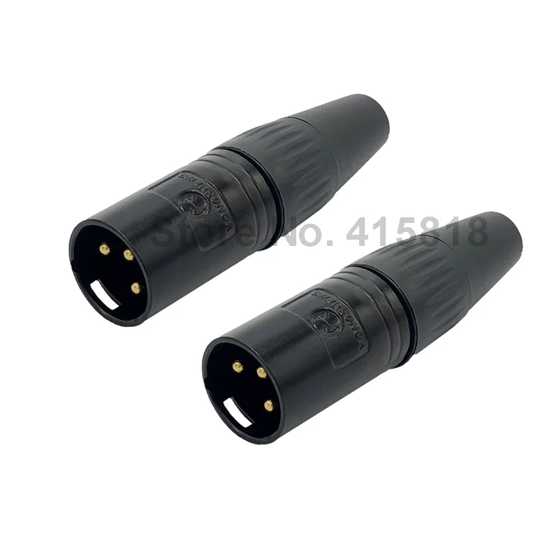 10 шт./лот сделано в Китае фабрика Neutrik цвет черный canon мужской разъем XLR Золотой