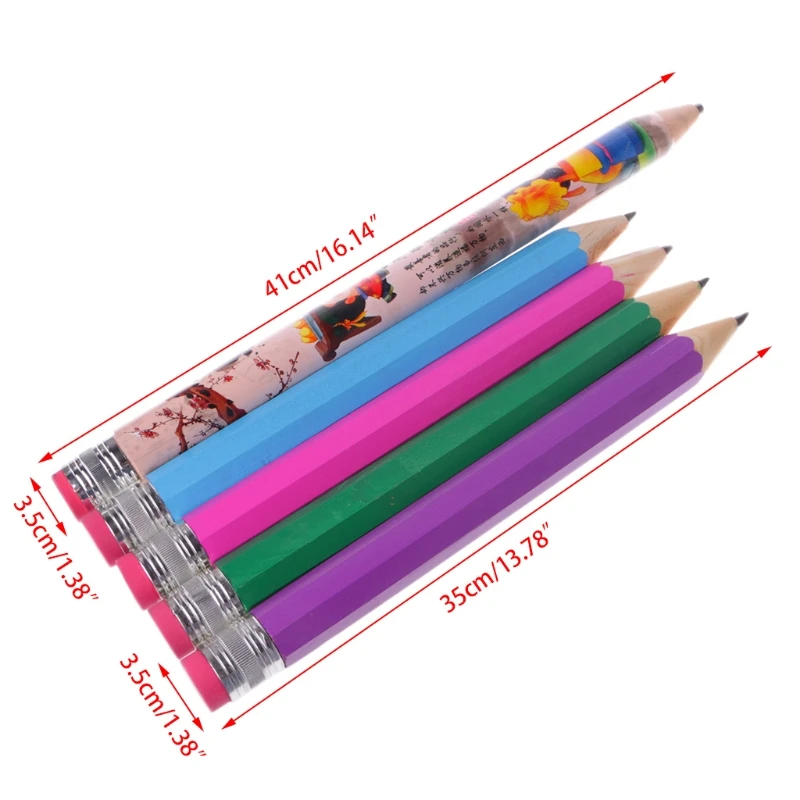 

Giant Wooden Pencil Large Stationery Novelty Children Toy Performance Prop 35cm Dropshipping