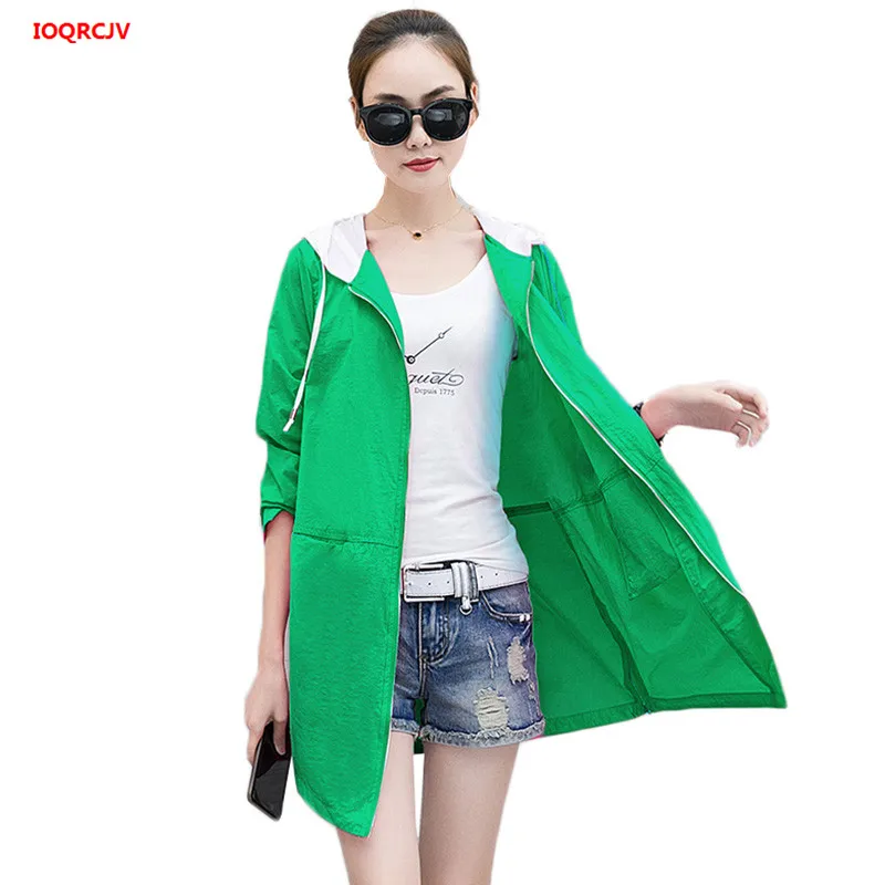 

2019Summer Fashion Candy Color Sun UV Protection Hooded Jacket Thin Breathable Beach Cardigan Windbreaker Coats sunscreen jacket