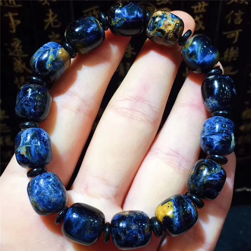 Natural Namibia Pietersite Bracelet Blue GemstoneStretch Healing Anniversary Gift 11.6x11mm Round Beads Fashion AAAAA | Украшения и