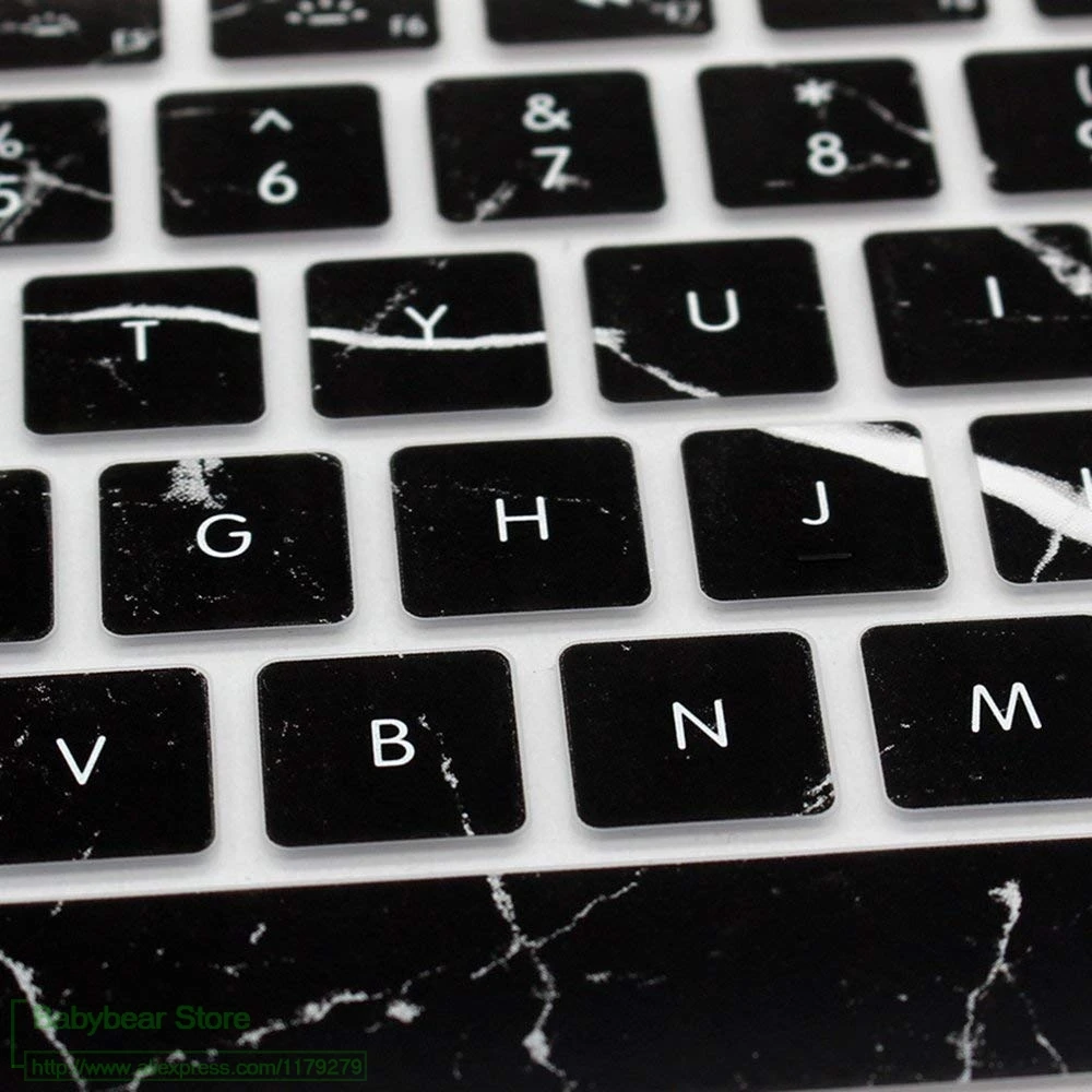 Чехол с черной мраморной текстурой для клавиатуры macbook air 13 защита постепенным