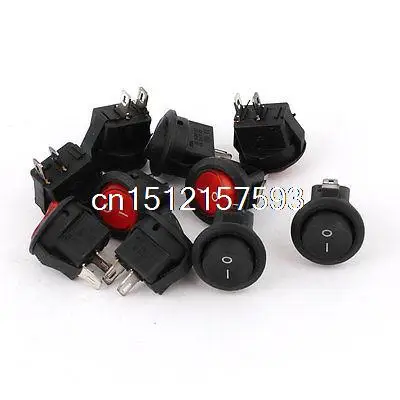 

Red Black Button SPST ON-OFF 2 Position 2pin Snap in Rocker Boat Switch 10Pcs