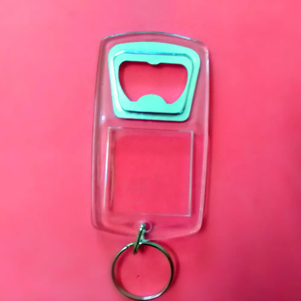 

Free shipping 50pcs CLEAR KEYCHAIN & BEER PLASTIC METAL PROMOTION BOTTLE OPENER CAN INSERT PHOTO TRANSPARENT ACRYLIC KEYCHAINS