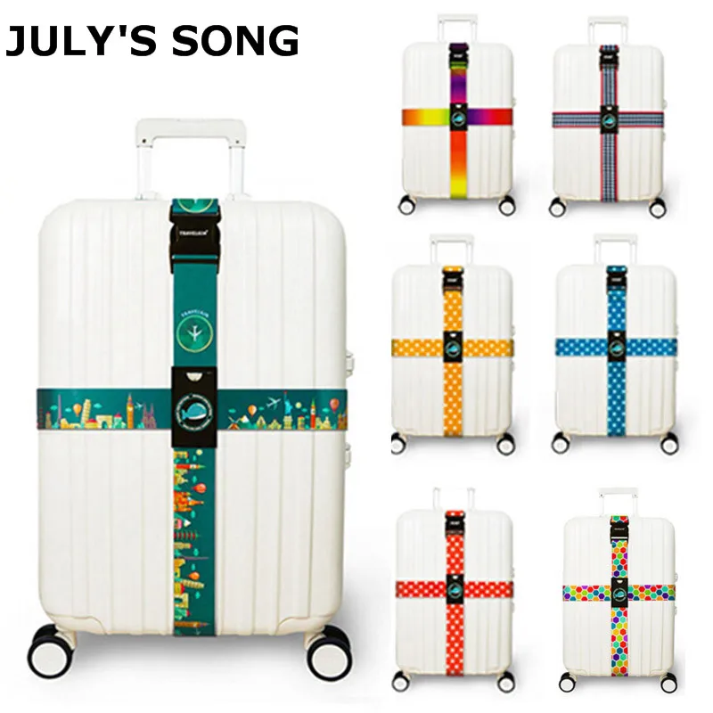 

JULY'S SONG Luggage Strap Cross Belt Packing Adjustable Travel Suitcaseband Nylon Suitcase With Travel Accessories