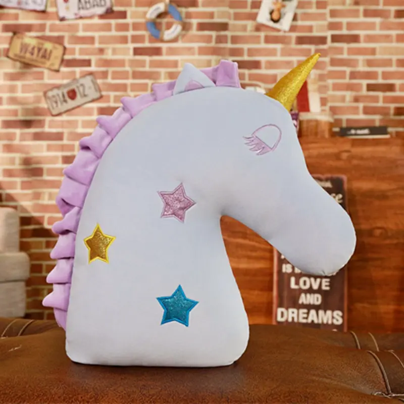 purple pillow 1 шт. Kawaii Единорог подушка для шеи u-образная Подушка Единорог плюшевая подушка диванная подушка подарок на день рождения Валентина игрушки для детей девочек - Цвет: purple pillow