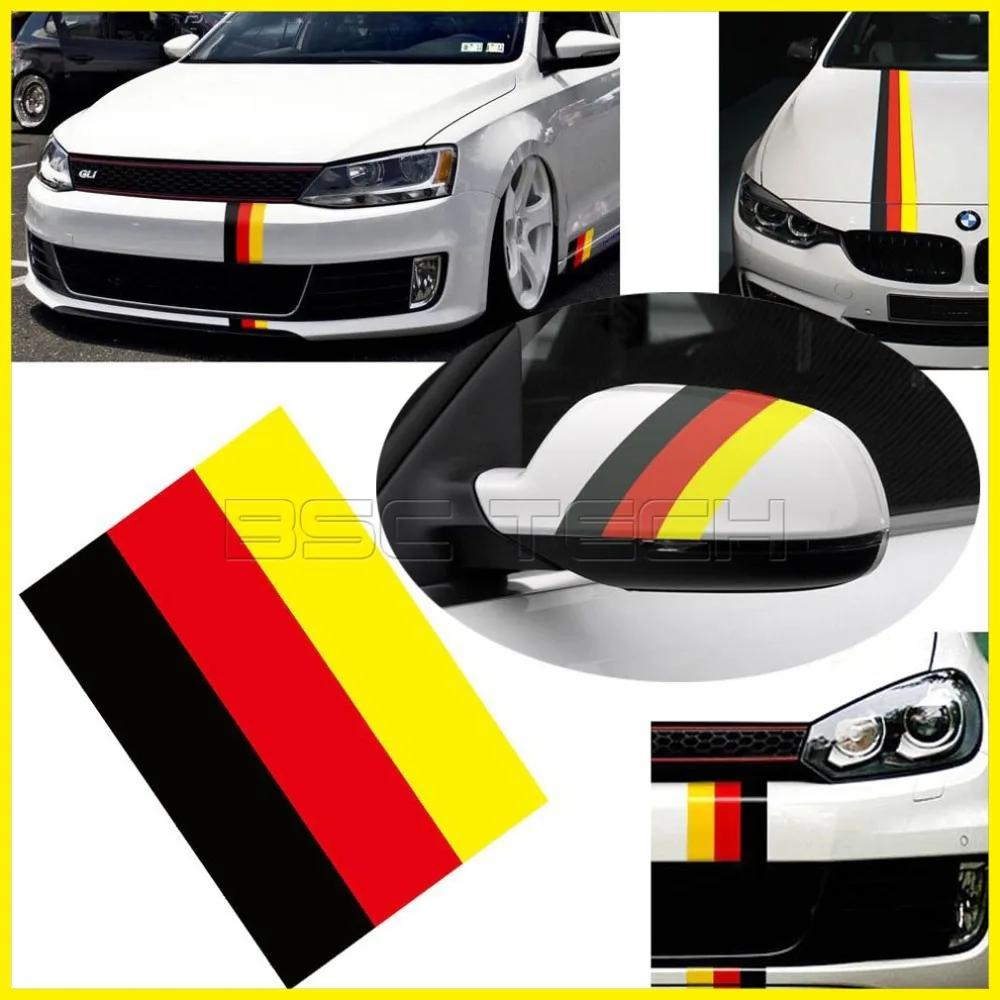 (1) 10 &quotНемецкий флаг цветная полоса Наклейка для евро автомобиля Audi BMW MINI Mercedes