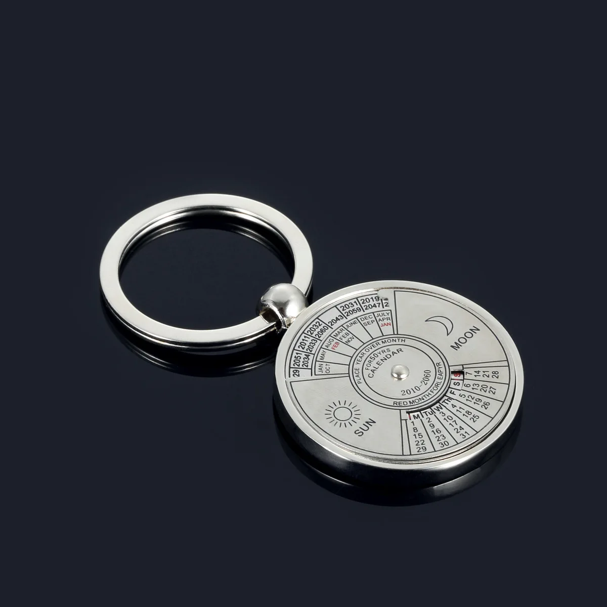 Женский креативный брелок с 3d изображением Солнца и Луны 2010 по 2060 год кольцо для