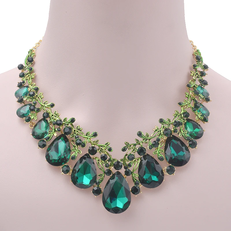 Комплект вечерние колье и серёг с кристаллами|necklace and earrings|wedding necklacebridal wedding necklace |