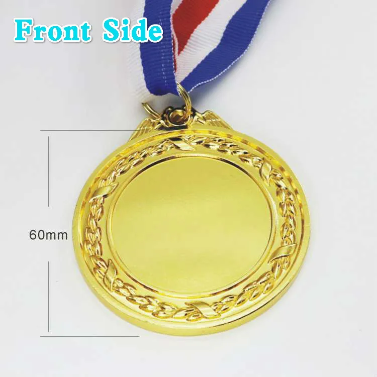 1PCS Blank Medals Lace Border Design Gold Color Medal Semi-custom Medal Can Laser Marking Your Logo or Paste Logo