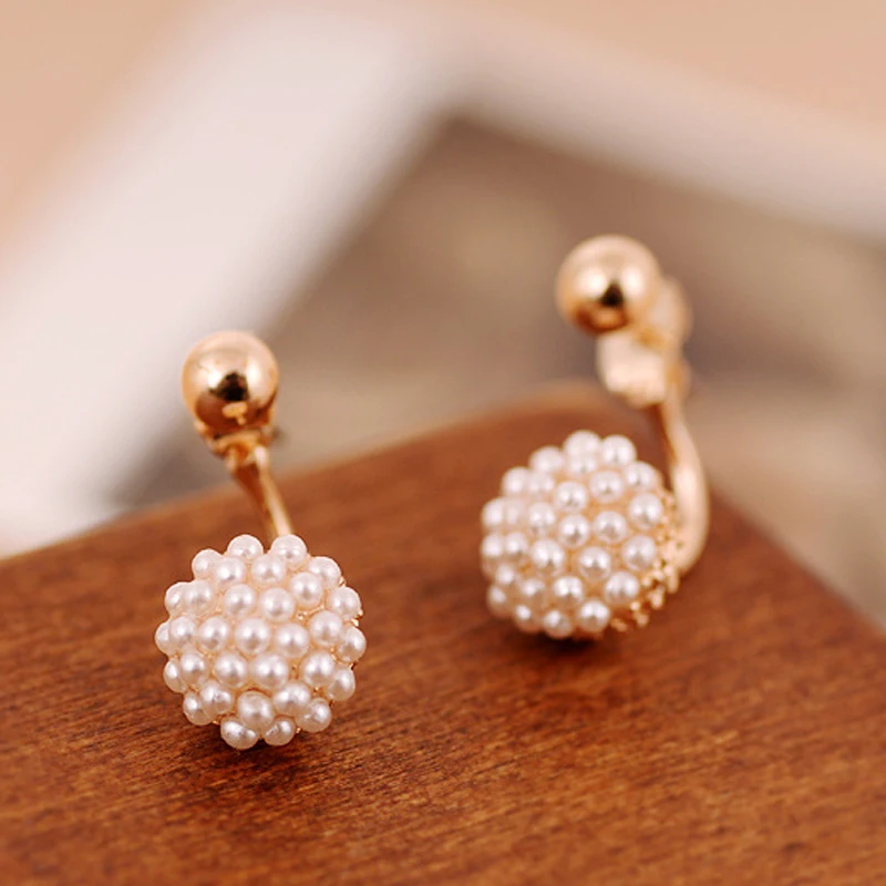 Женские модные серьги гвоздики в Корейском стиле с золотым покрытием и