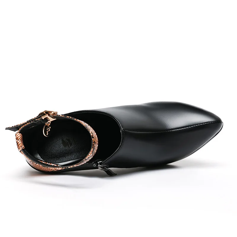 Туфли лодочки женские из натуральной кожи на высоком каблуке 11 см|party shoes|black high