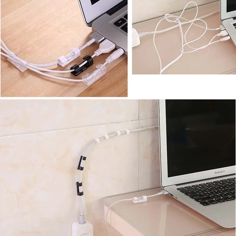 20Pcs Self-Adhesive Wire Organizer Fixed Clamp Network Cable Storage Clips Data Fixer Finishing Tools | Дом и сад
