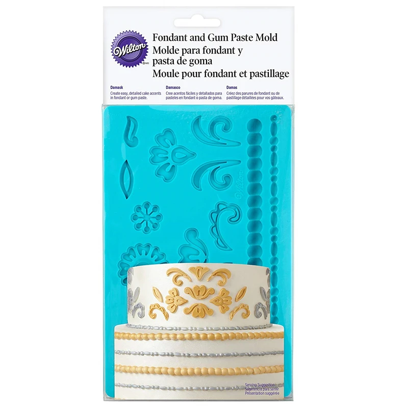 Wilton Damask силиконовая форма для помады и резинки украшения торта шоколадная