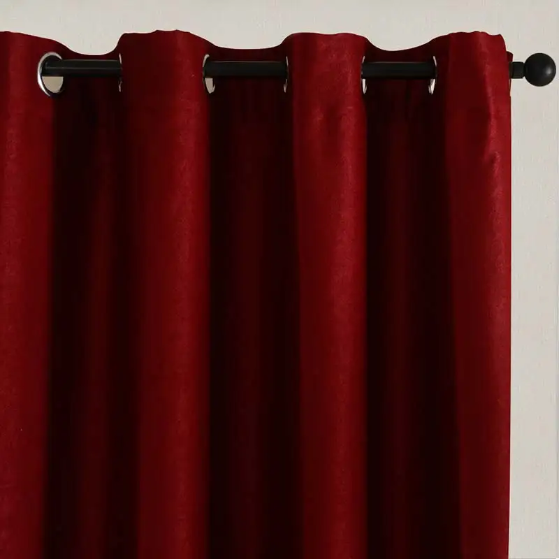 Burgundy Тоpfinel хорошо Элегантная Простая бархатная штора для гостиной спальни современная шторы занавески для окон Роскошные термоизоляционные затемненные шторы Серый Черный Красный Бирюзовый портьеры - Цвет: Burgundy