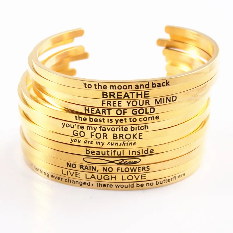 Вдохновляющие браслеты с цитатами мантра браслет из нержавеющей стали