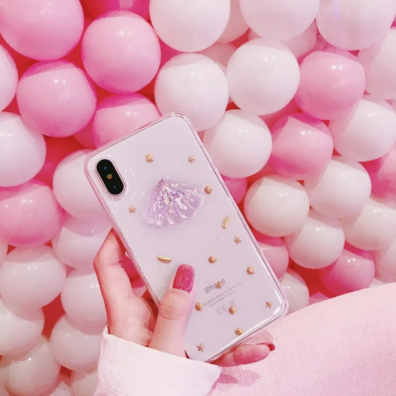 Корея с Женская Мода shell эпоксидной для iPhoneX чехол мобильного телефона tpu Apple 8
