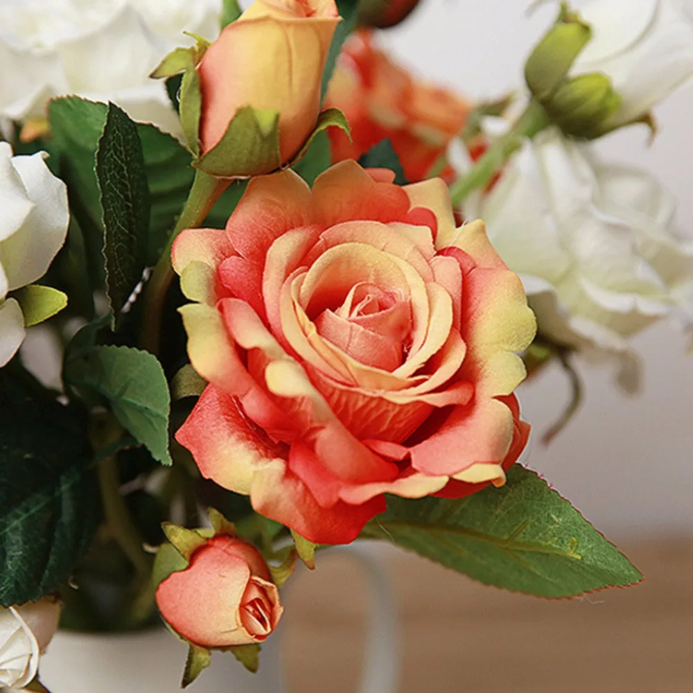 Искусственные цветы для украшения свадьбы дня рождения рукоделие букет невесты