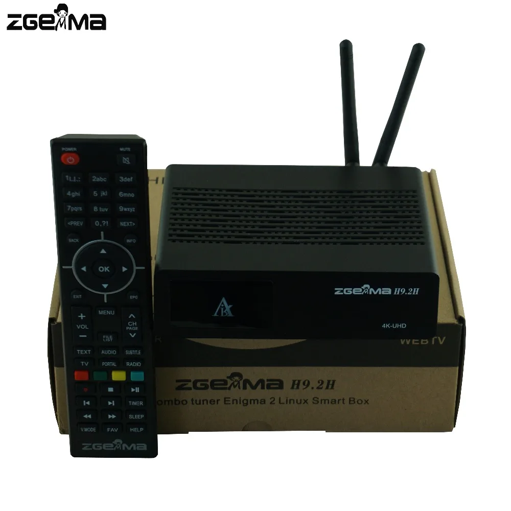 2 шт./лот ZGEMMA H9.2H 4K UHD TV Box Linux OS E2 двухъядерный H.265/HEVC мультипотоковый коридор + T2/C