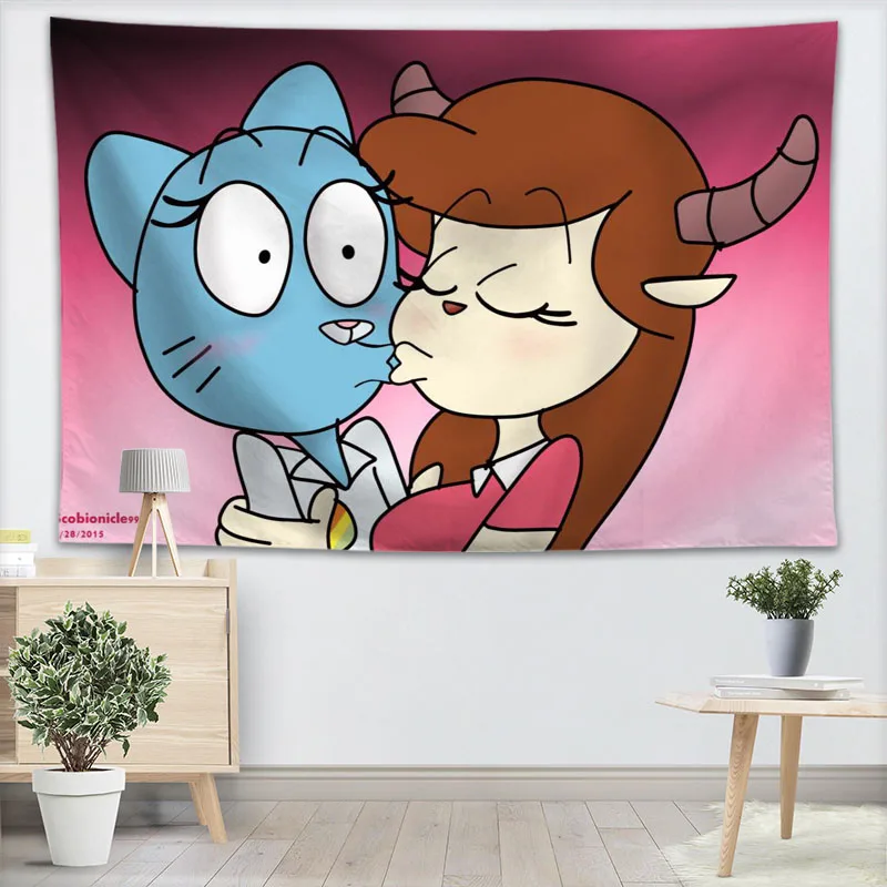 Gumball аниме настенные гобелены предметы интерьера на стену подвесной гобелен лес для домашней вечеринки на день рождения украшения, 100x150 см, 140X250 см - Цвет: 10
