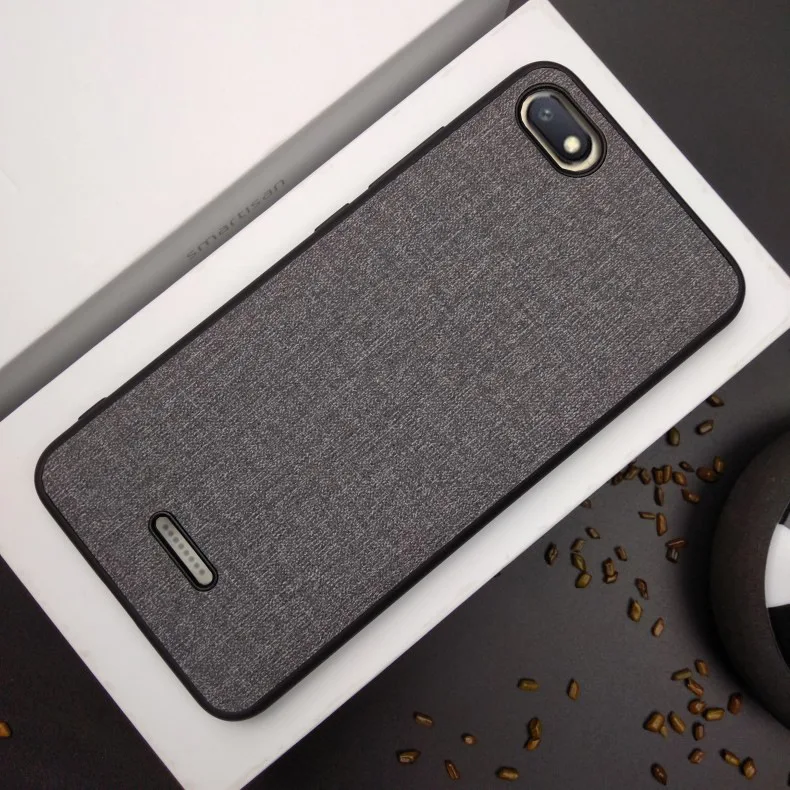 Чехол для Xiaomi Redmi 6A роскошный тканевый брезент из мягкой искусственной кожи
