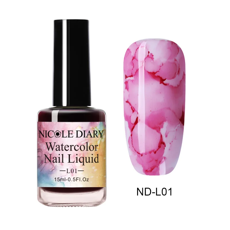 15ml ND01 NICOLE DIARY 15 мл Лак для ногтей Цветущий гель для ногтей акварельные чернила эффект дыма смазывание пузырь лак для творчества Маникюр украшения - Цвет: 15ml ND01