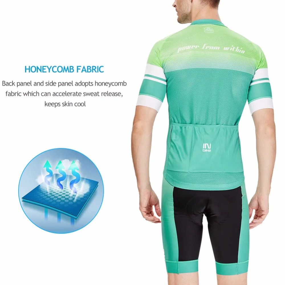 INBIKE Мужская одежда для велоспорта с коротким рукавом гелевая подкладка дышащая