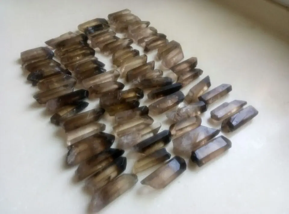 Натуральный дымчатый Lemurian Seed Quartz точечный образец 1/4 фунта|Камни| |