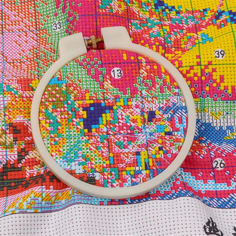 1 шт. ABS пластиковая круглая рамка для вышивки Регулируемый Обруч крестиком