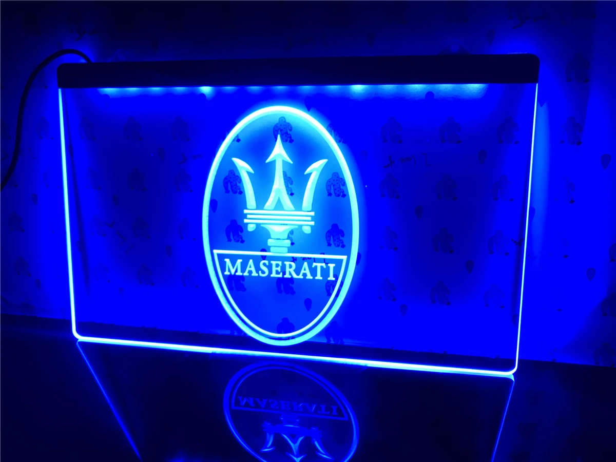 D139 услуги по ремонту автомобилей Maserati светодиодный световой знак|Таблички и