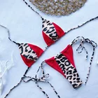 Бикини с леопардовым принтом и треугольными чашечками, 9 цветов, 2019