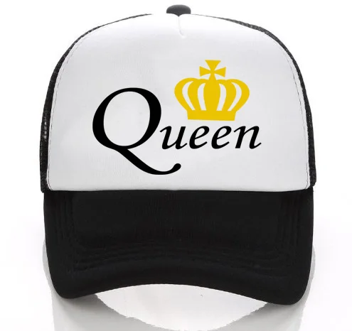 Бейсболка King queen с принтом для влюбленных, сетчатая бейсболка с козырьком, мужские женские шапки, Золотая Корона, дорожная Королевская корона, s - Цвет: queen4