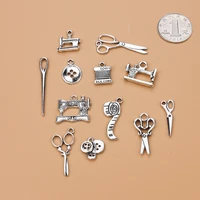 12pcslot mixed alloy charms antique silver color scissors pendants jewelry findings for diy handmade jewelry making