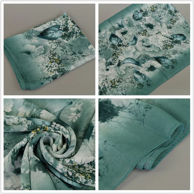 Популярные женские шали с цветочным принтом в виде листьев пляжные шифоновые