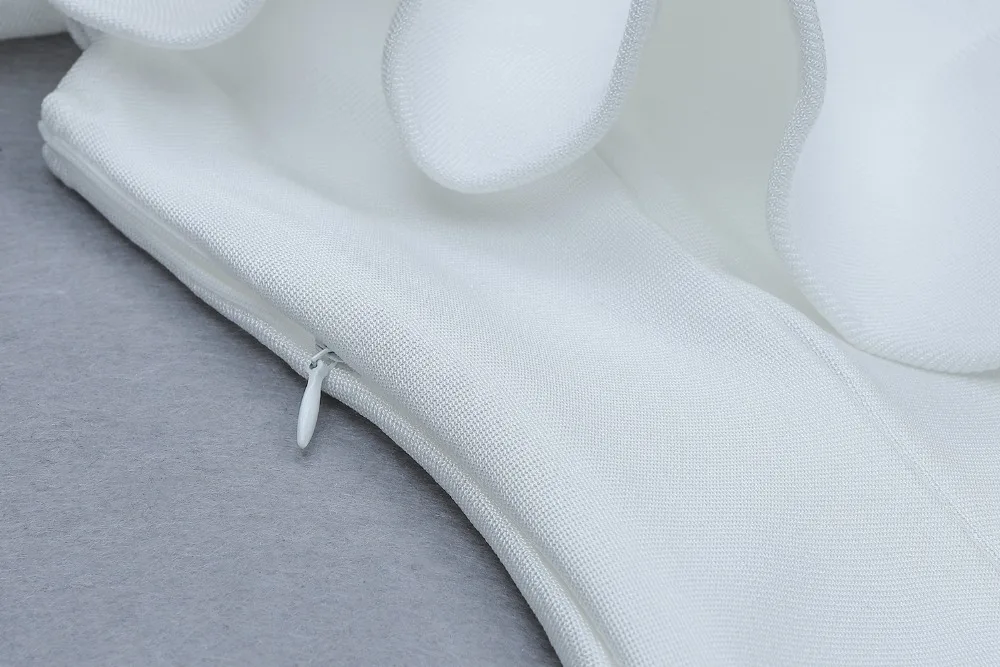 Однотонная телесная повязка, платье Vestidos, сексуальное, на одно плечо, белое, с оборками, Клубные вечерние платья