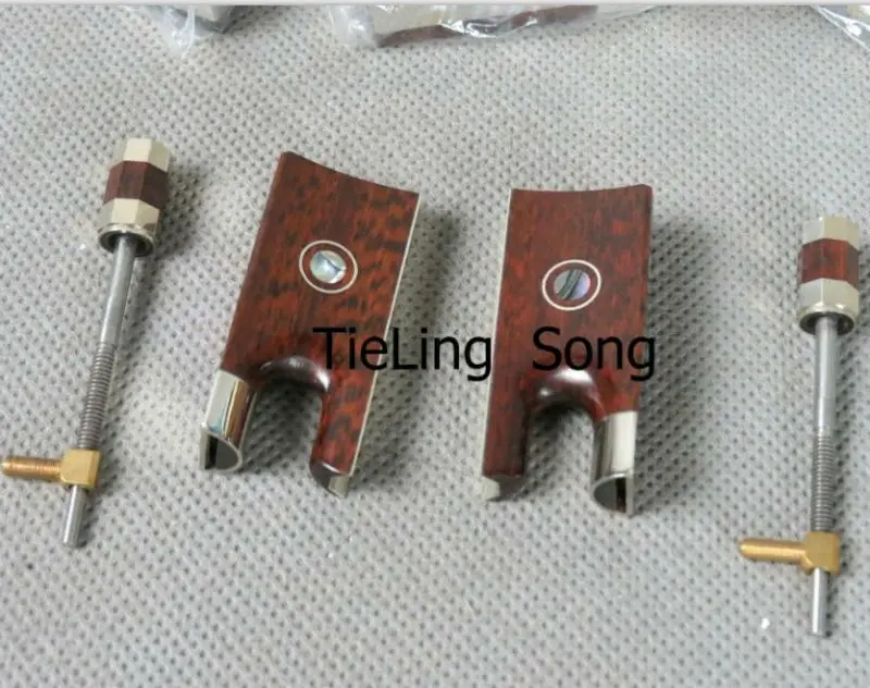 

10 Pcs brand new snake wood 4/4 violin bow frog bow parts with screws copper part free shipping