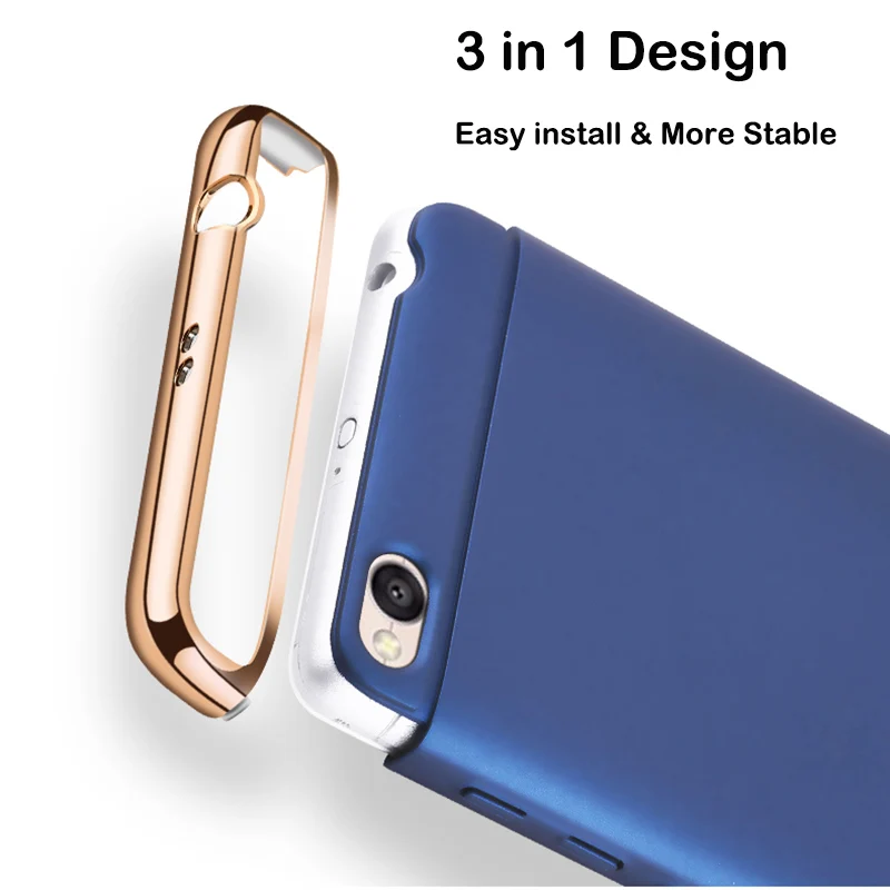3 in 1 Case For Xiaomi Redmi 4A 5.0'' Luxury 360 Degree Protection Ultra Thin Slim Hard Back Cover 4 A | Мобильные телефоны