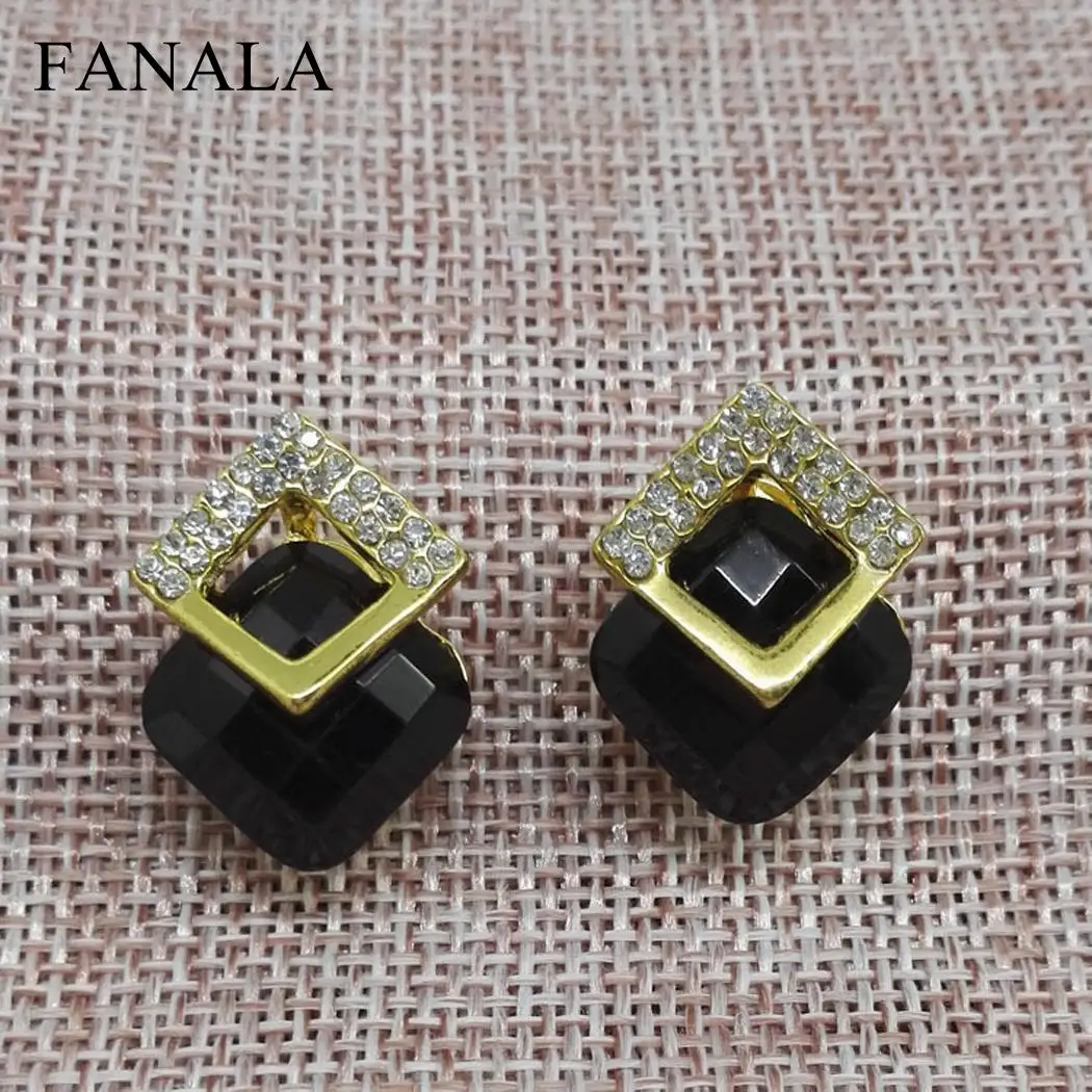 Rhinestone Geometric Stud Earrings Dangle Ear Earring Women Crystal | Украшения и аксессуары