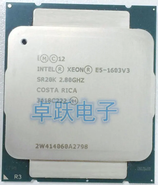 Intel ЦП Xeon E5-1603V3 SR20K 2,80 ГГц 4 ядра 10 м LGA2011-3 E5-1603 V3 процессор E5 1603V3 E5 1603 V3