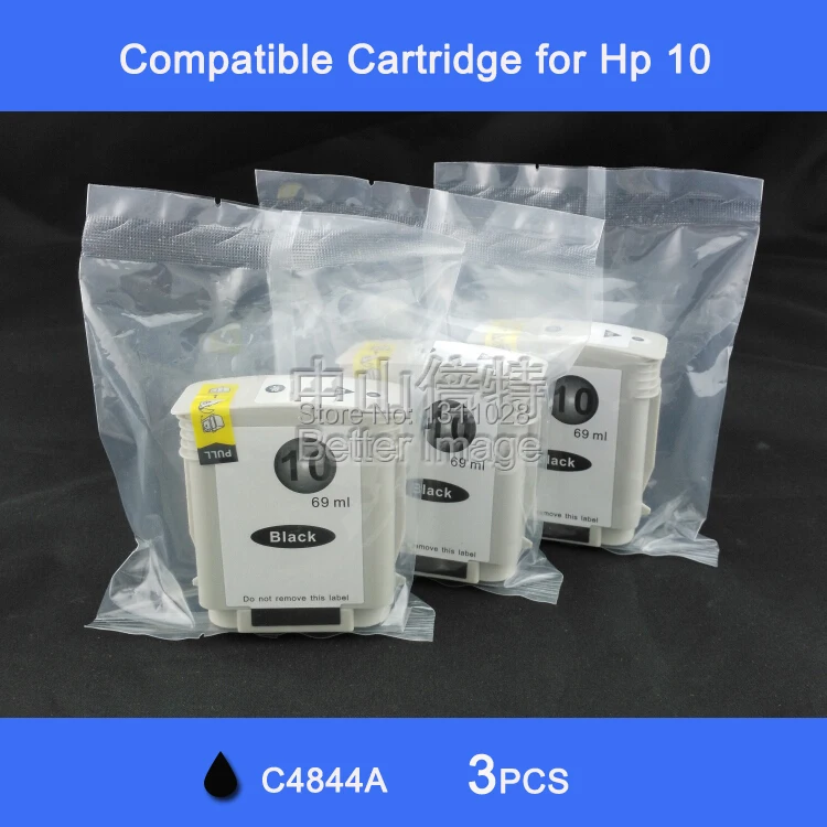 Картридж чернильный совместимый с HP 10 XL C4844A 3 шт./упаковка подходит для струйных