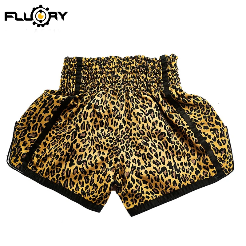 Женские и мужские шорты FLUORY muay thai леопардовые MTSF52 | Спорт развлечения
