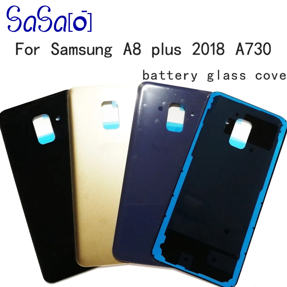10 шт./лот для Samsung Galaxy A8 + plus A730 A730FD задняя крышка из стекла дверь корпус панель