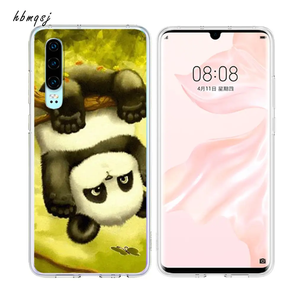 Чехол для huawei p30 lite p20 pro p10 p9 p8 funda оригинальный силиконовый чехол панда милый кот