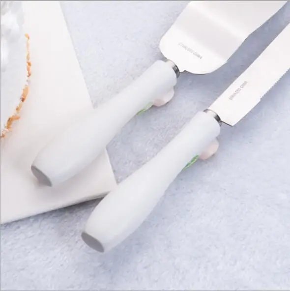 Бесплатная доставка индивидуальный Свадебный нож для торта Сервировочный набор