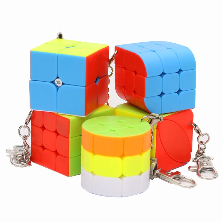 Moyu мини брелок 3x3x3 2x2x2 волшебный кубик головоломка наклейки скоростной куб