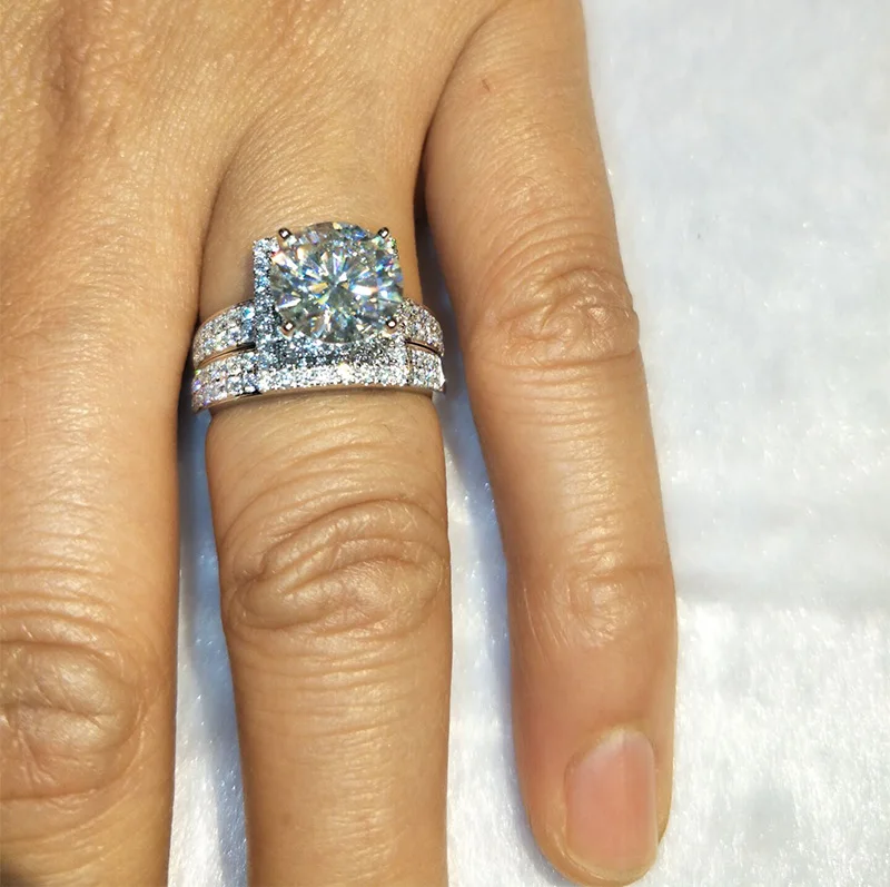 100% 18K 750Au золото Moissanite бриллиантовое кольцо D Цвет VVS с национальным сертификатом