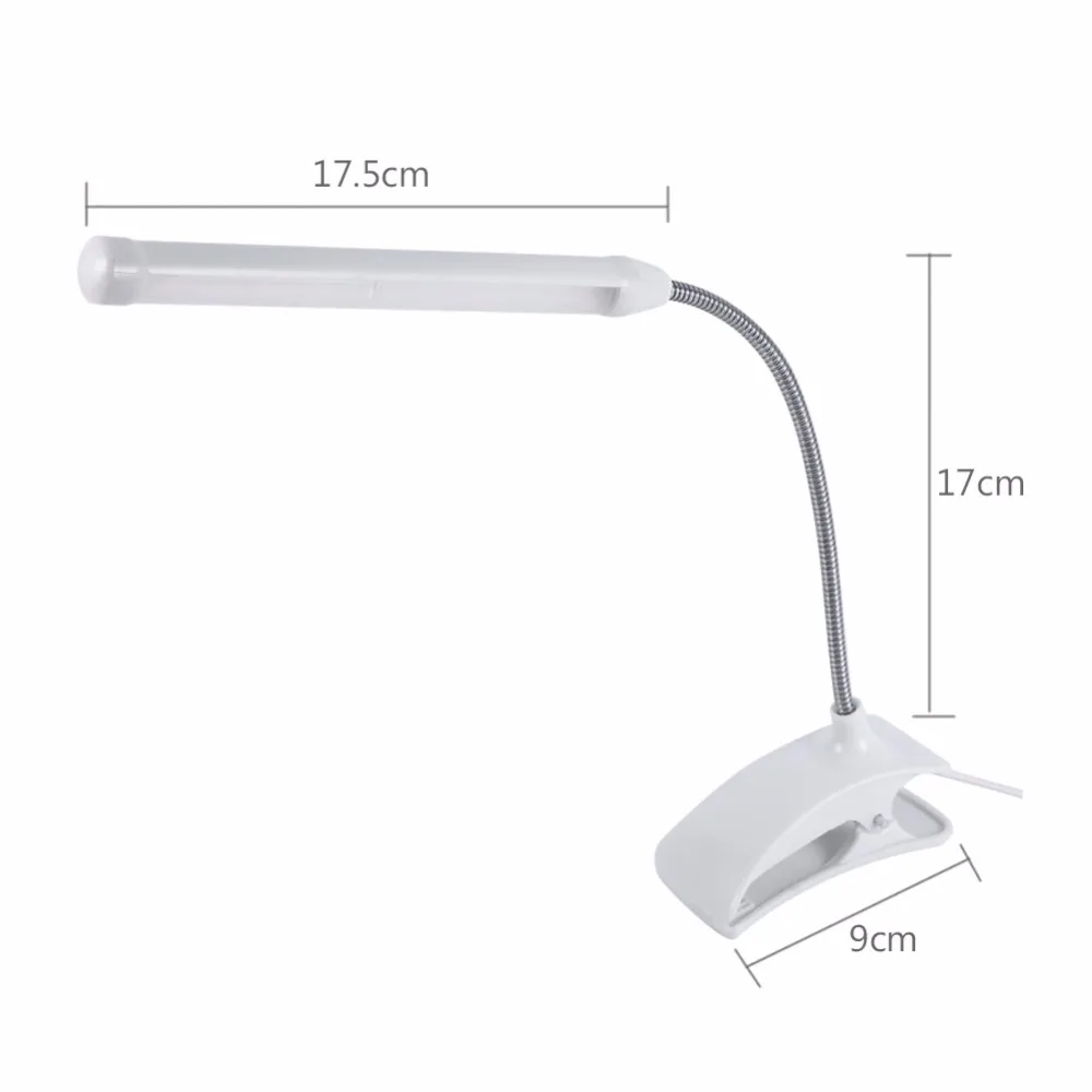 USB светодиодный Яркий Настольная лампа клип на Настольный светильник Спальня