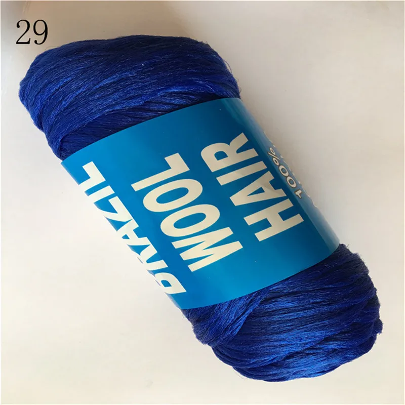 light blue 1 Катушка 70 г/лот, Бразильская шерстяная пряжа с низкой температурой, огнестойкое синтетическое волокно для плетения волос - Цвет: light blue