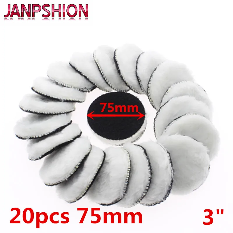 JANPSHION 20pc 75mm Автомобильная полировальная Подушка 3 &quotдюймов полировщик шерсти для